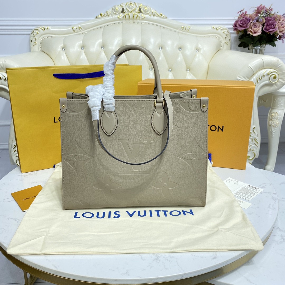 Louis Vuitton ONTHEGO MM Monogram Handbag M45607 Tourterelle Beige